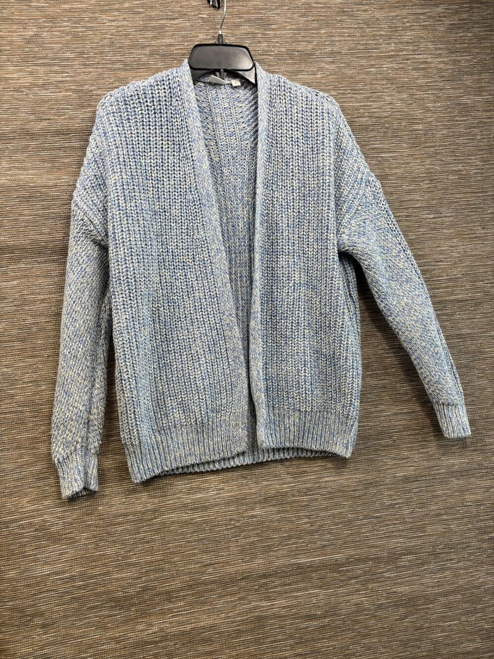 Gap Knit Open Front Cardigan Sweater Womens Size M Blue Green Multi Long Sleeve